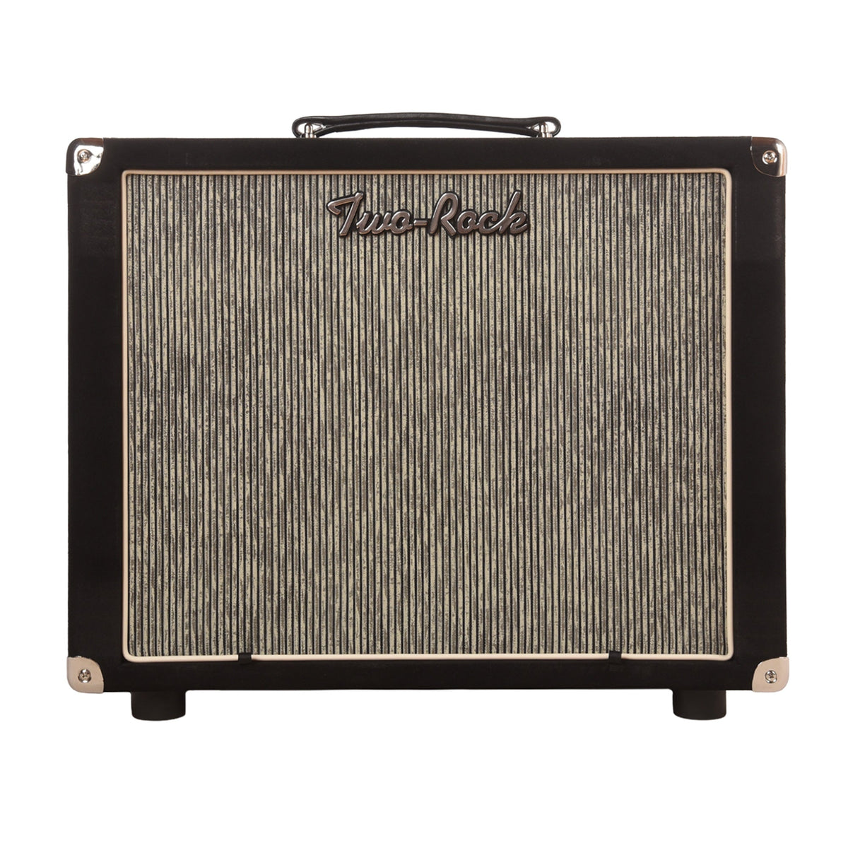 Two Rock 1x12 Small Ported Guitar Amp Cabinet Black Suede w/ Grey Pinstripe Cloth - MusicMarket