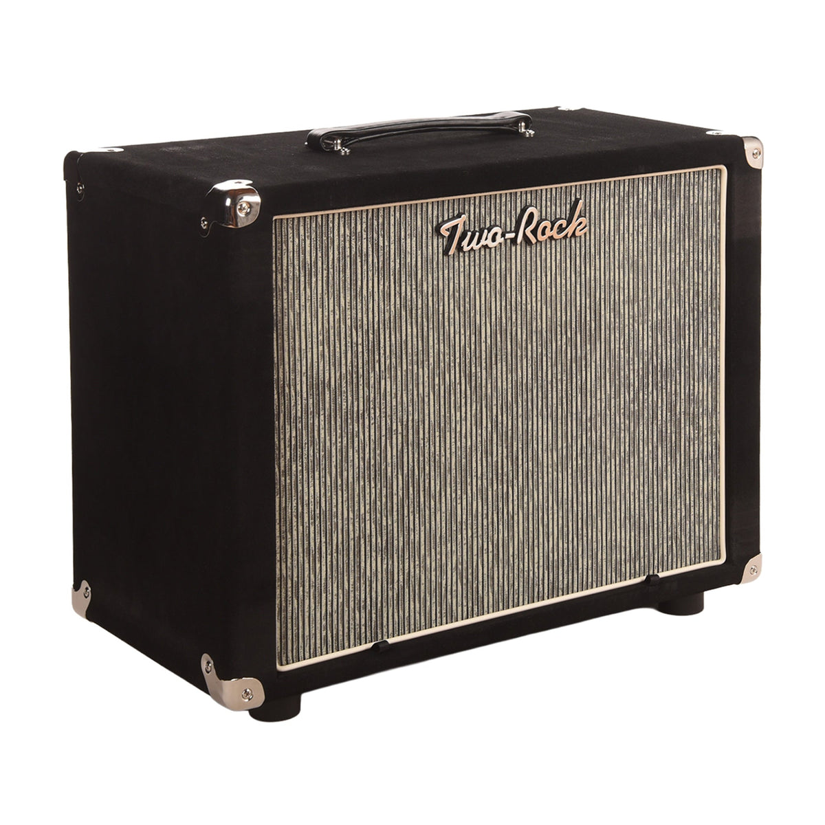 Two Rock 1x12 Small Ported Guitar Amp Cabinet Black Suede w/ Grey Pinstripe Cloth - View 2 | MusicMarket