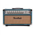 Two Rock Classic Reverb Signature Silver Anodized 100w Head Medium Blue Suede w/ Cane Grill & Silver Skirted Knobs