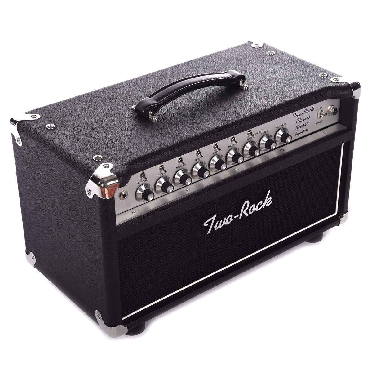 Two Rock Classic Reverb Signature Silver Anodized 100w Head w/Footswitch & Silver Skirted Knobs - View 2 | MusicMarket