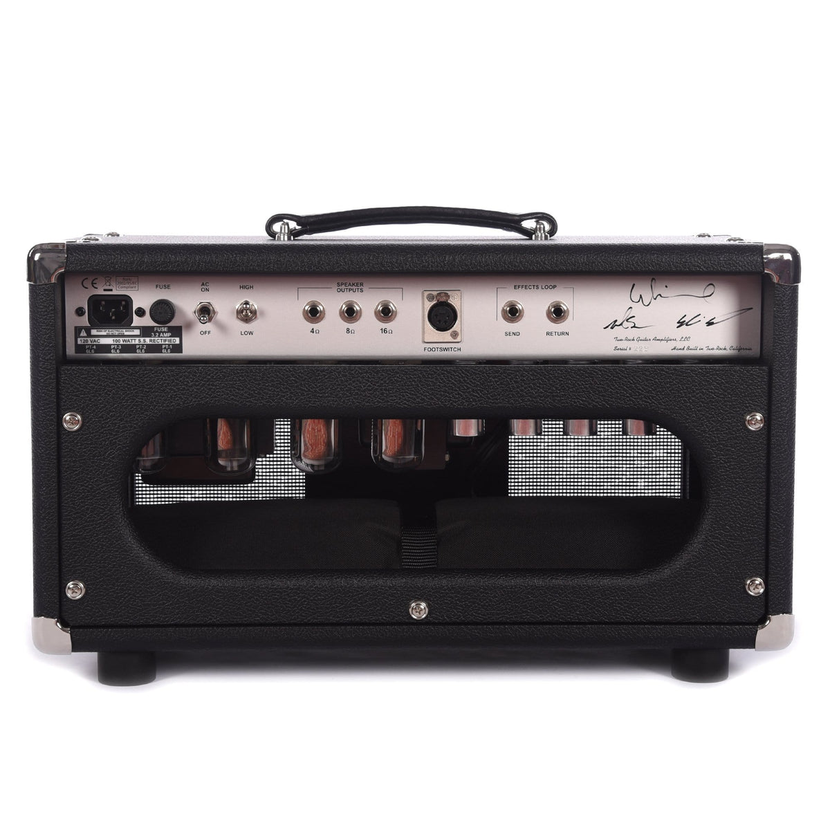 Two Rock Classic Reverb Signature Silver Anodized 100w Head w/Footswitch & Silver Skirted Knobs - View 3 | MusicMarket