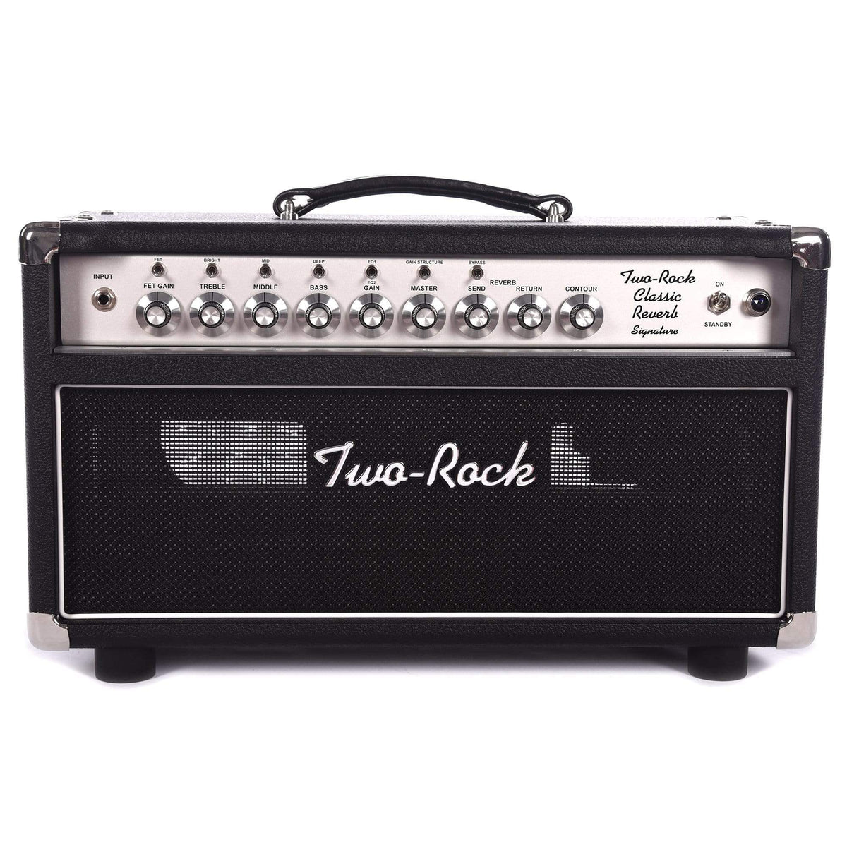Two Rock Classic Reverb Signature Silver Anodized 100w Head w/Footswitch & Silver Skirted Knobs - MusicMarket