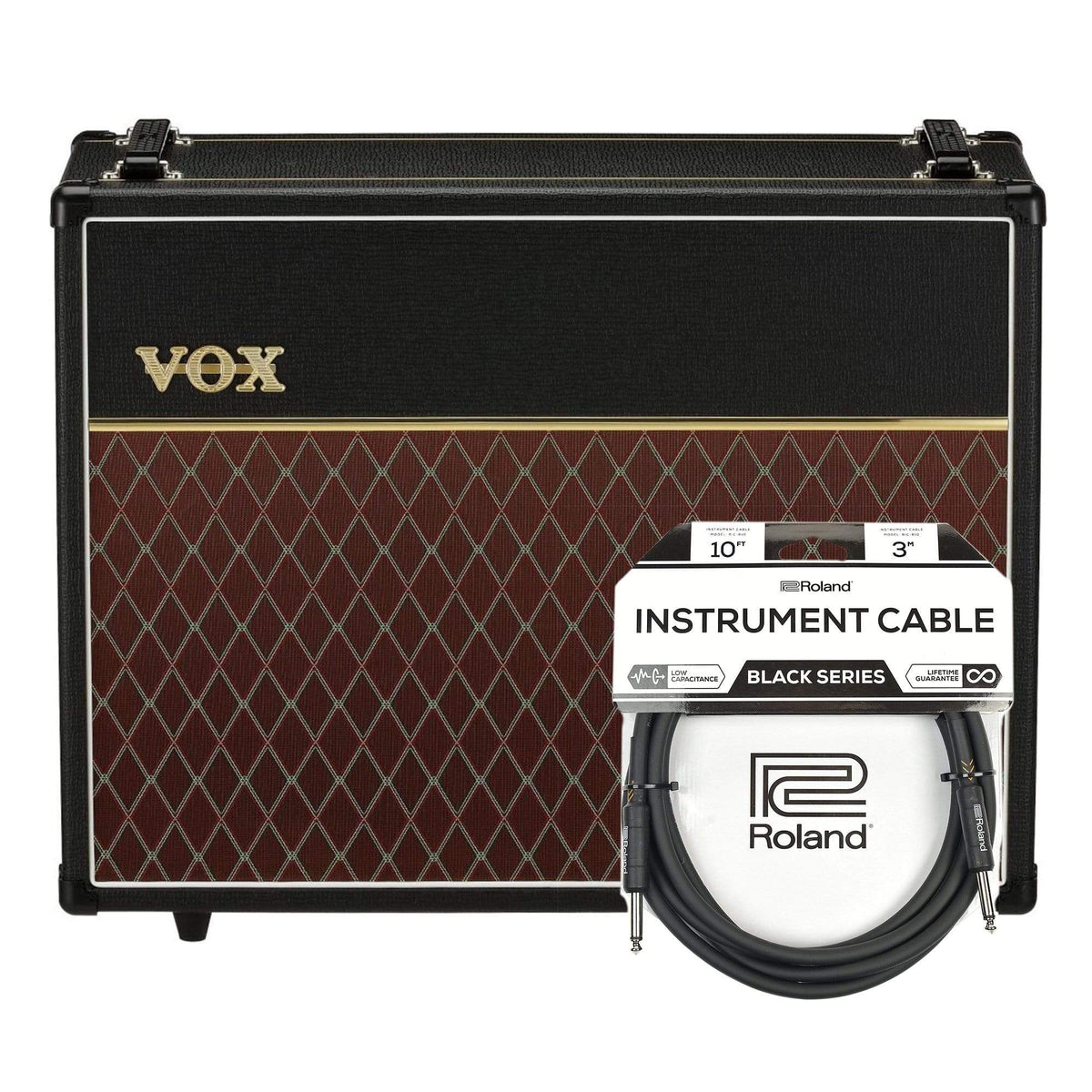 Vox V212C 2x12" Speaker Cabinet w/Celestion G12M Greenback Speakers Cable Bundle - MusicMarket