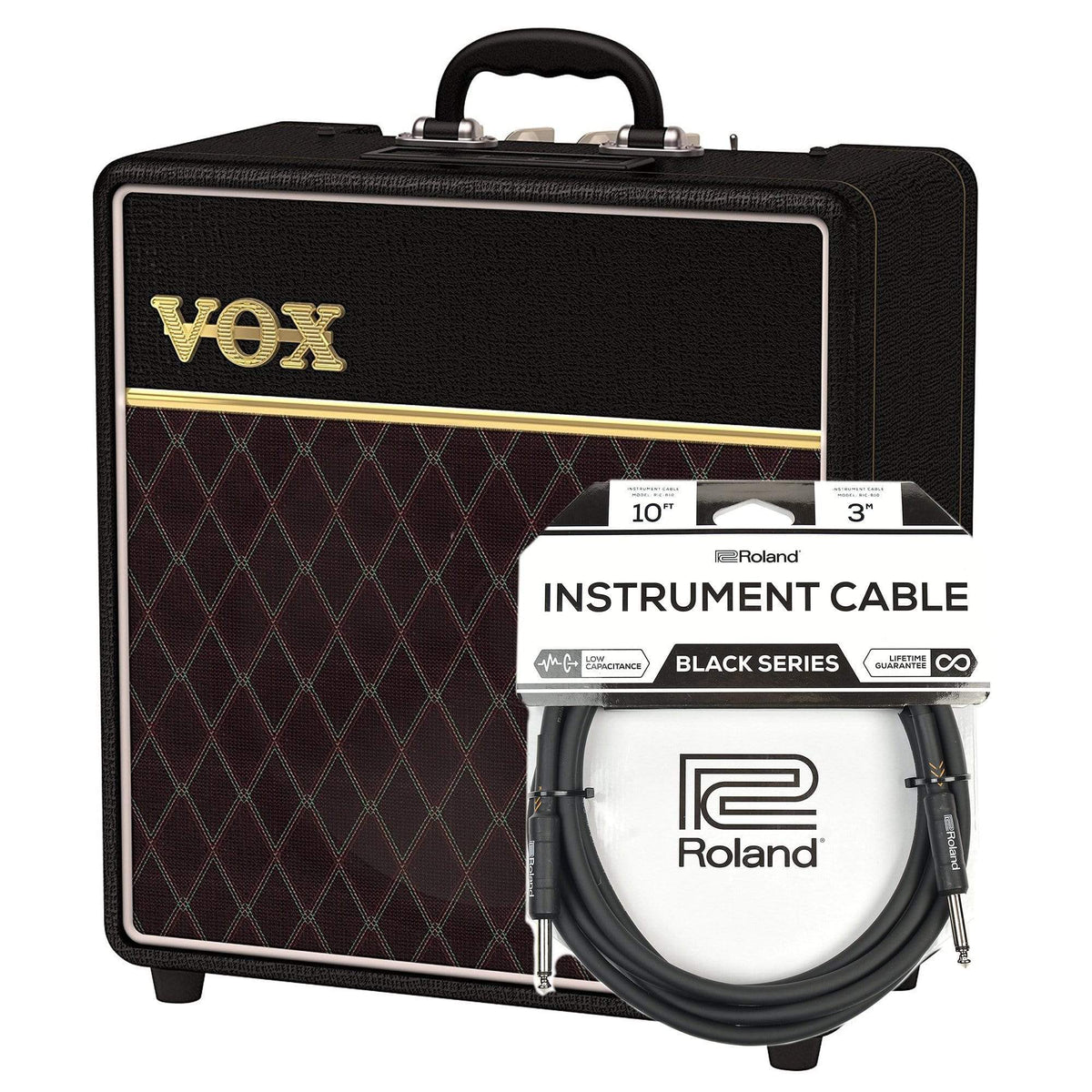 Vox AC4 4 Watt 1x12 Classic Limited Edition Combo Cable Bundle - MusicMarket