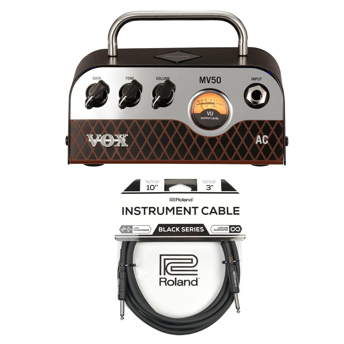 Vox MV50AC AC 50 Watt Head Cable Bundle - MusicMarket