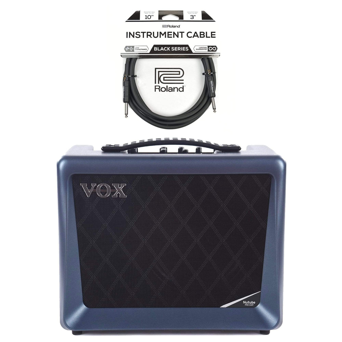 Vox VX50 GTV 50W Digital Modeling Amp w/NuTube Cable Bundle - MusicMarket