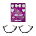Wampler Faux Tape Echo Delay with Tap Tempo v2 w/(2) Rockboard Flat Patch Cables Bundle - MusicMarket