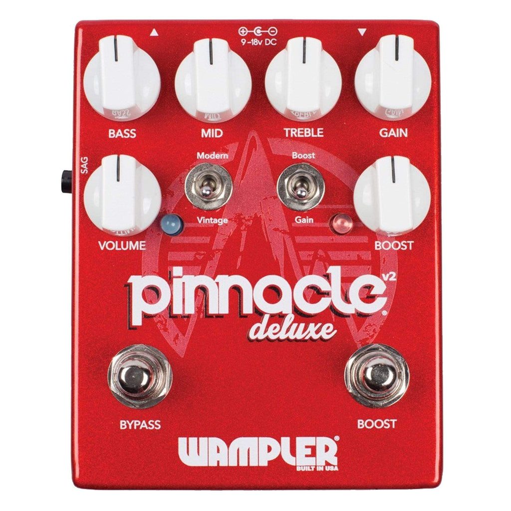 Wampler Pinnacle Deluxe Distortion w/Gain Boost Switch v2 Bundle w/ Truetone 1 Spot Space Saving 9v Adapter - View