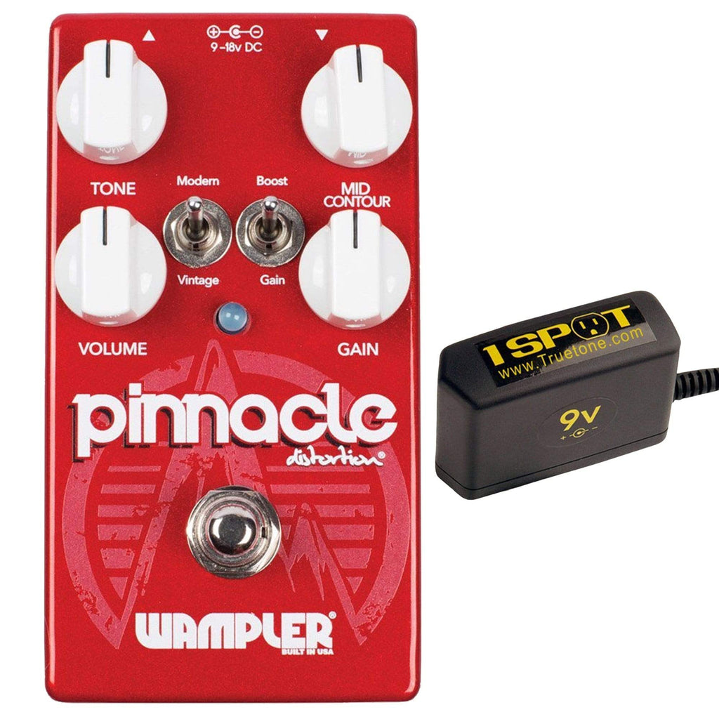 Wampler Pinnacle Distortion Bundle w/ Truetone 1 Spot Space Saving 9v Adapter - MusicMarket