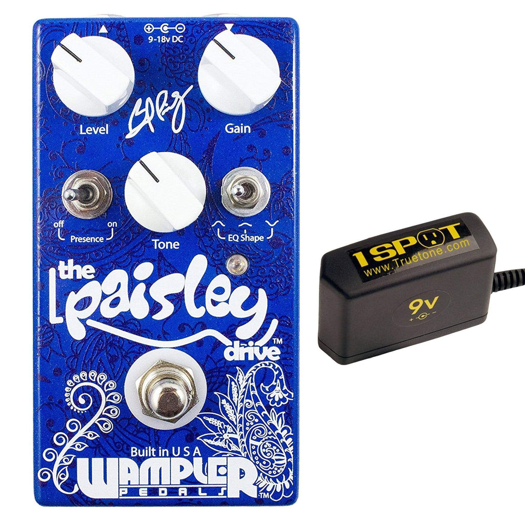 Wampler Paisley Drive v2 Bundle w/ Truetone 1 Spot Space Sacing 9v Adapter - MusicMarket