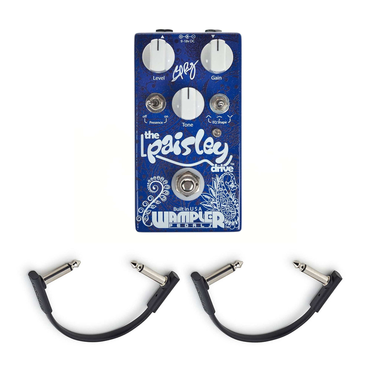 Wampler Paisley Drive v2 w/(2) Rockboard Flat Patch Cables Bundle - MusicMarket