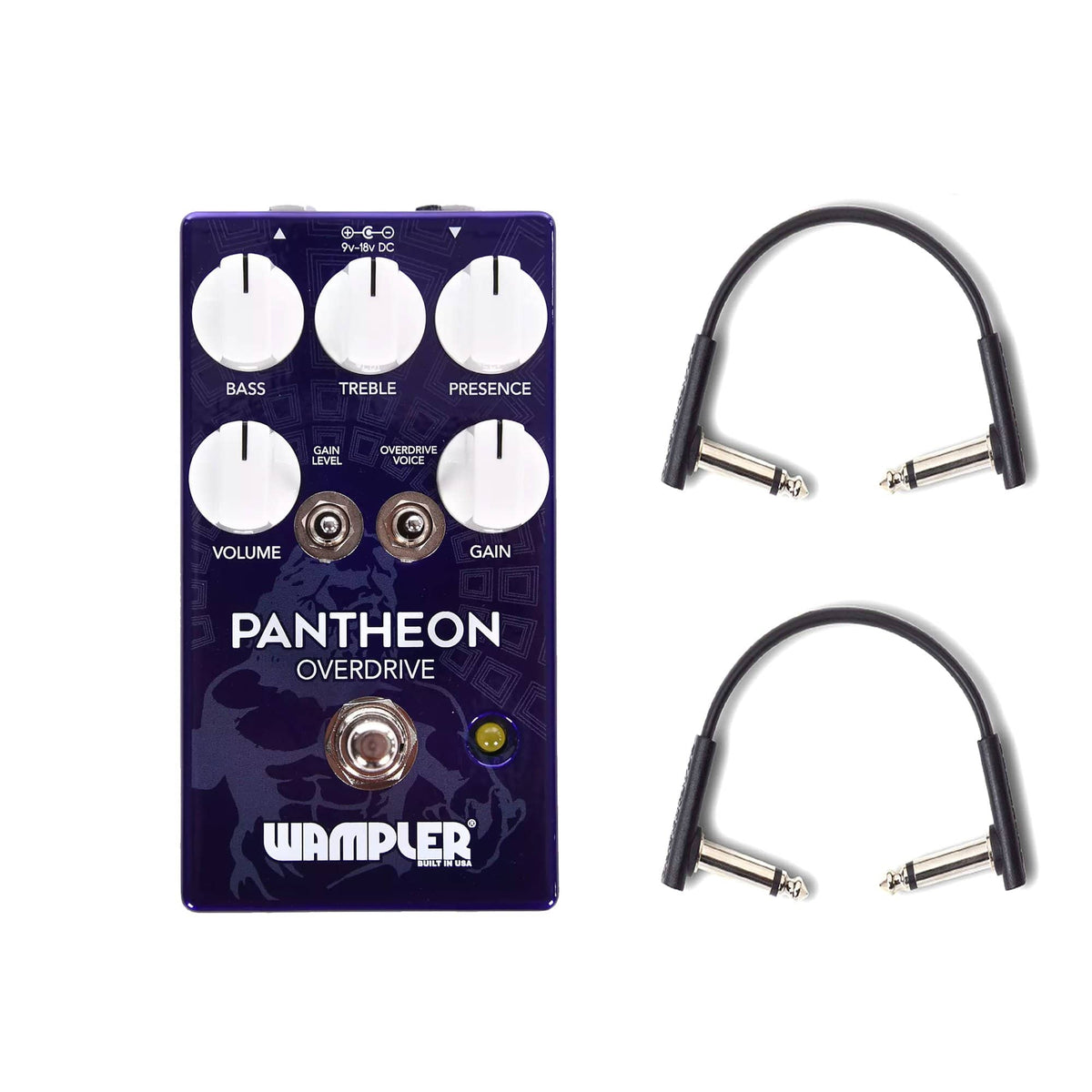 Wampler Pantheon Overdrive Pedal w/RockBoard Flat Patch Cables Bundle - MusicMarket
