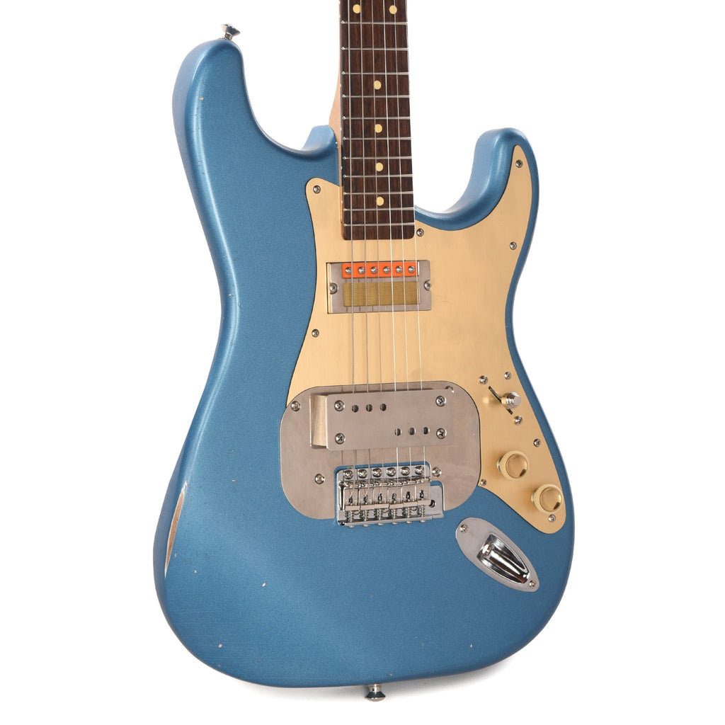 Waterslide S-Style Coodercaster Lake Placid Blue w/ Mojo Lap Steel & Gold Foil Pickups - MusicMarket