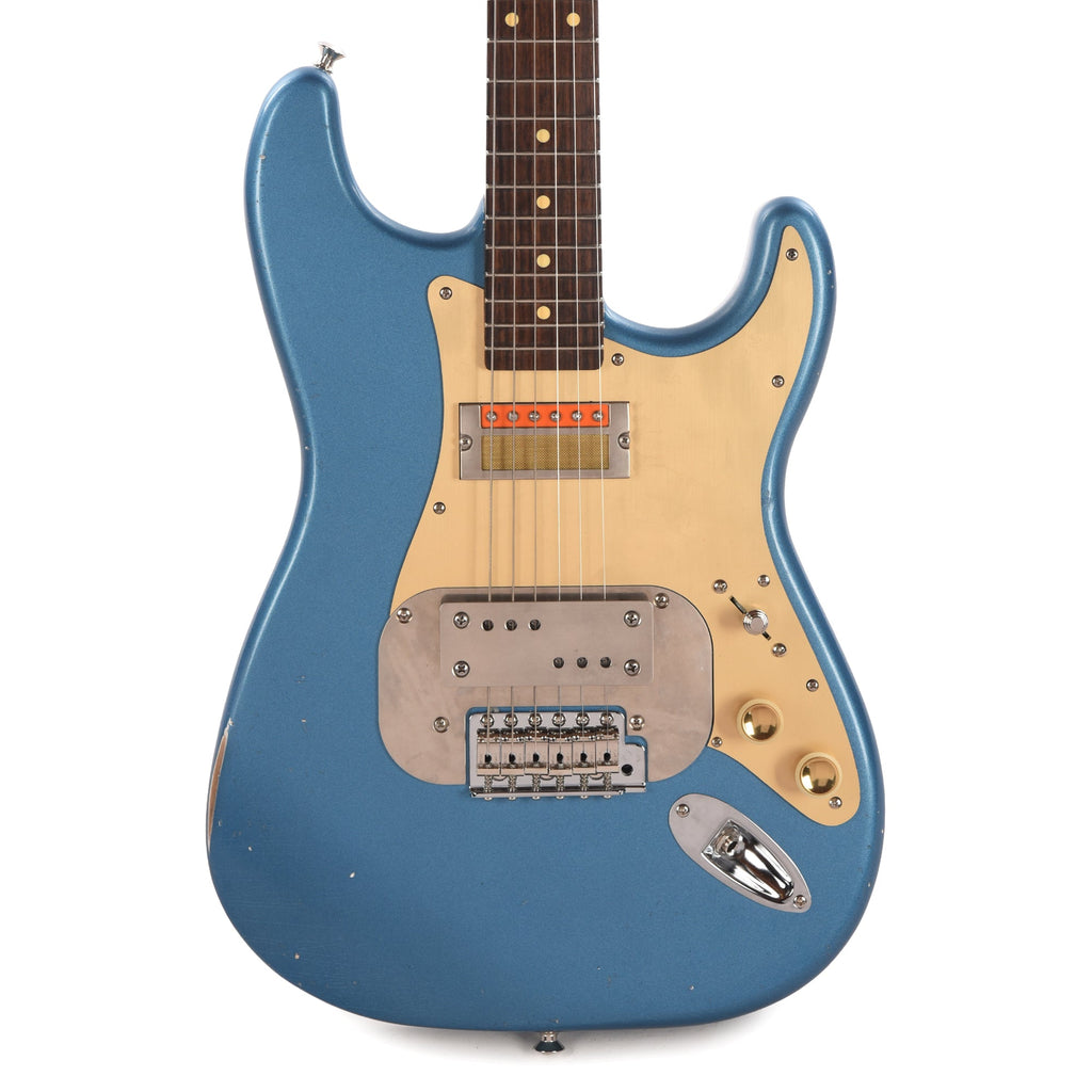 Waterslide S-Style Coodercaster Lake Placid Blue w/ Mojo Lap Steel & Gold Foil Pickups - View 2 | MusicMarket