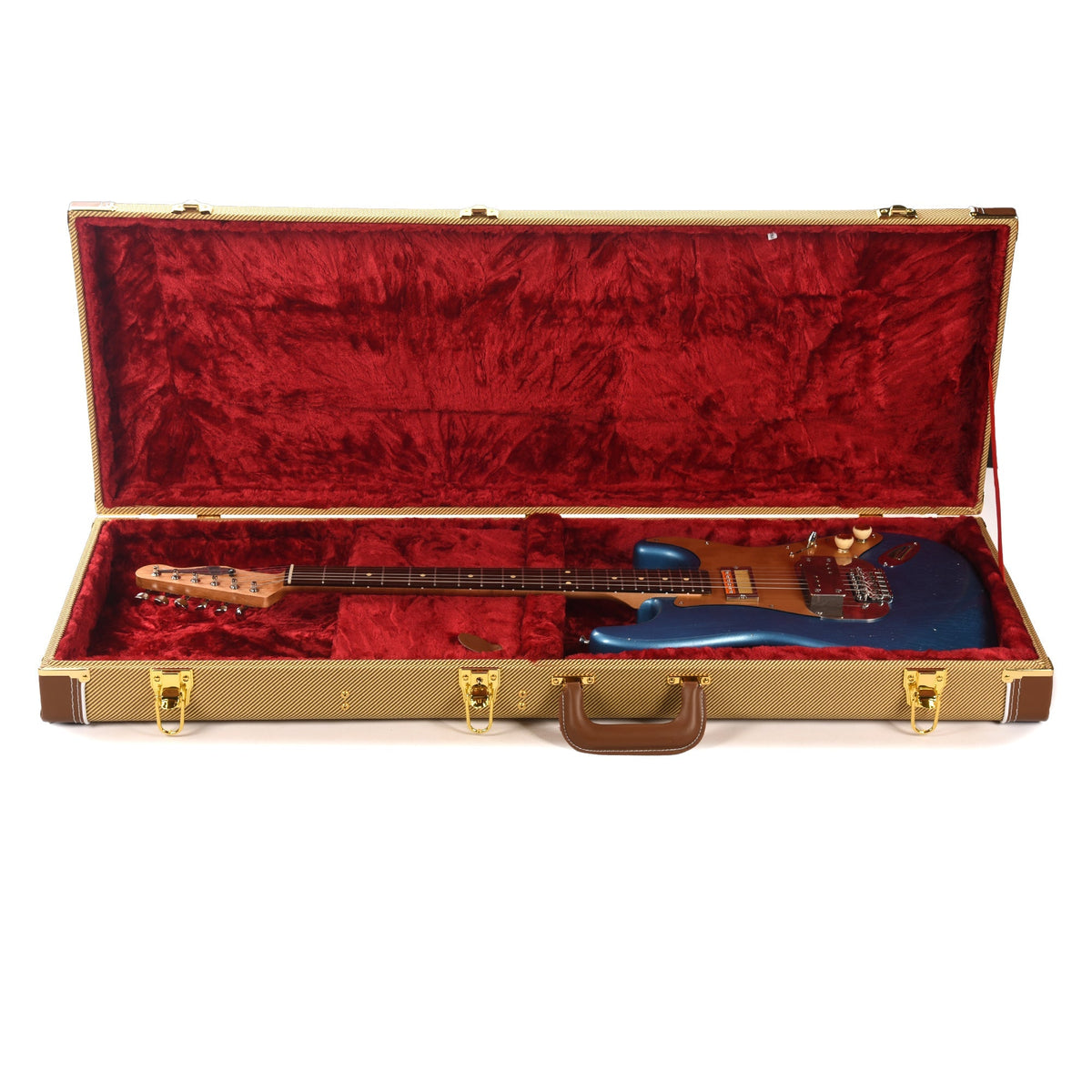 Waterslide S-Style Coodercaster Lake Placid Blue w/ Mojo Lap Steel & Gold Foil Pickups - View 8 | MusicMarket