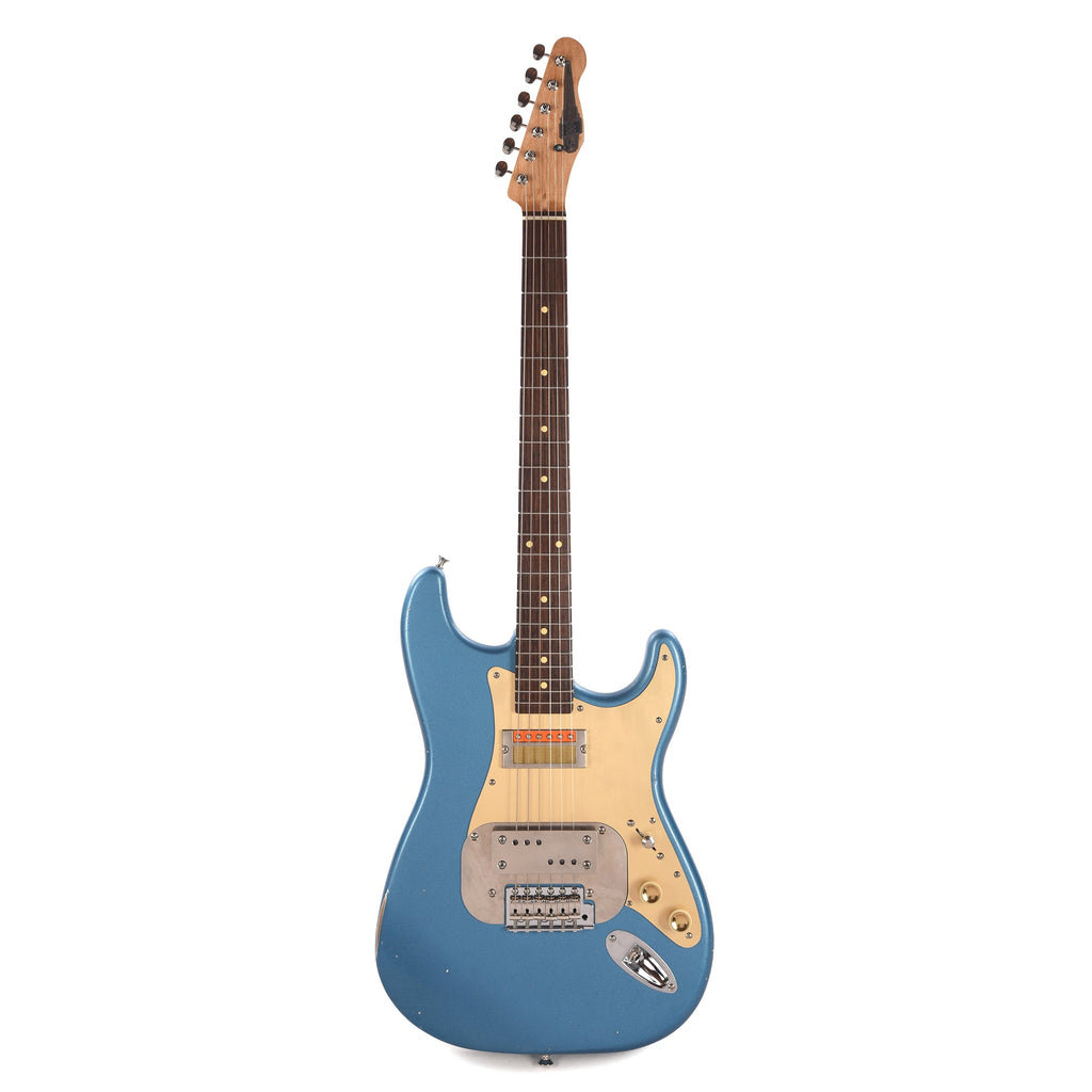 Waterslide S-Style Coodercaster Lake Placid Blue w/ Mojo Lap Steel & Gold Foil Pickups - View 4 | MusicMarket