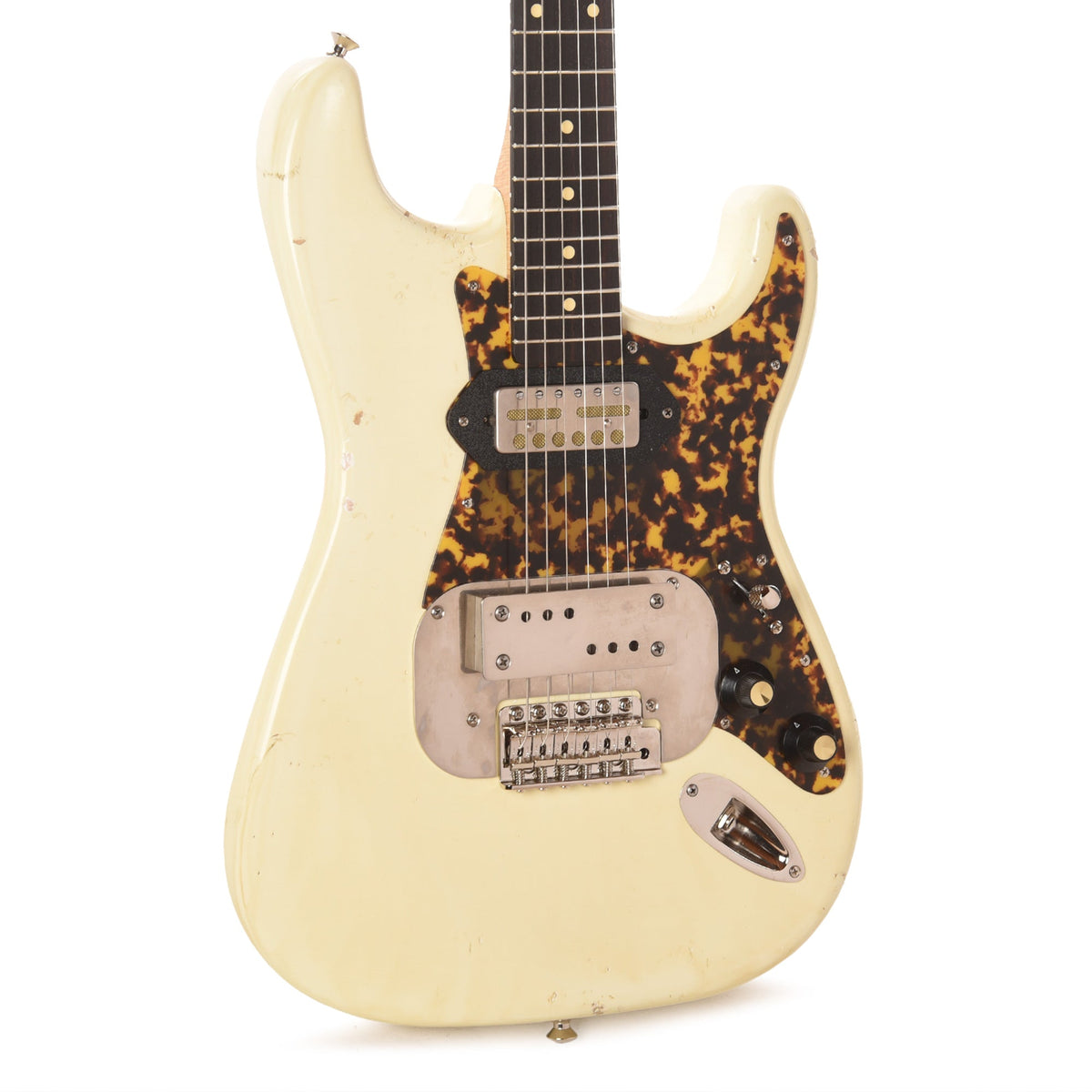 Waterslide S-Style Coodercaster Aged White Nitro w/ Mojo Lap Steel & Gold Foil Pickups - MusicMarket