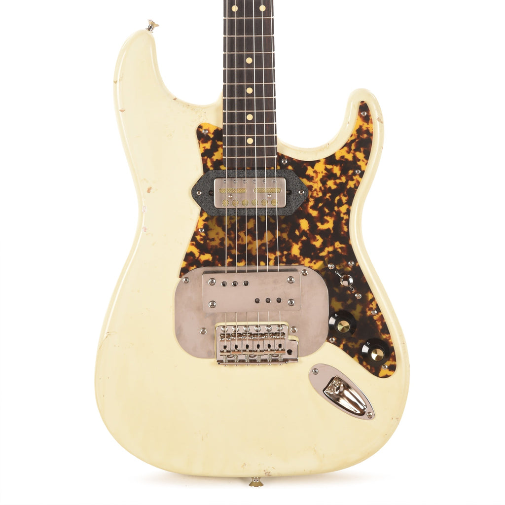 Waterslide S-Style Coodercaster Aged White Nitro w/ Mojo Lap Steel & Gold Foil Pickups - View 2 | MusicMarket