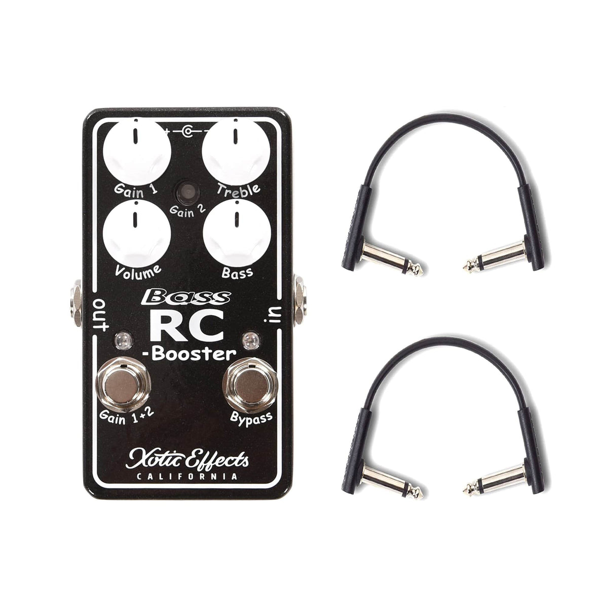 Xotic Bass RC Booster V2 w/(2) RockBoard Flat Patch Cables Bundle - MusicMarket