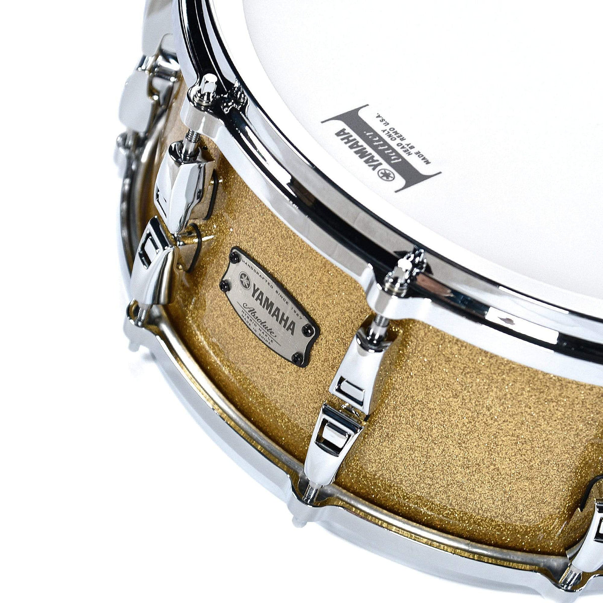 Yamaha 6x14 Absolute Hybrid Maple Snare Drum Gold Champagne Sparkle - View 3 | MusicMarket