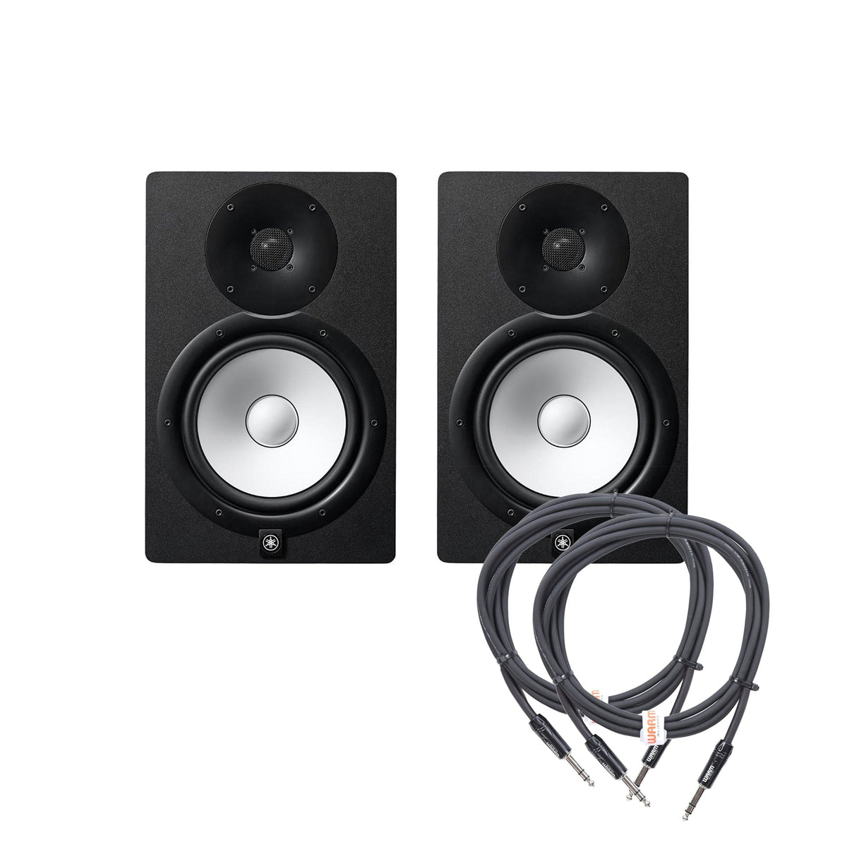 Yamaha HS8 8" Studio Monitor Pair and (2) TRS Cable Bundle - MusicMarket