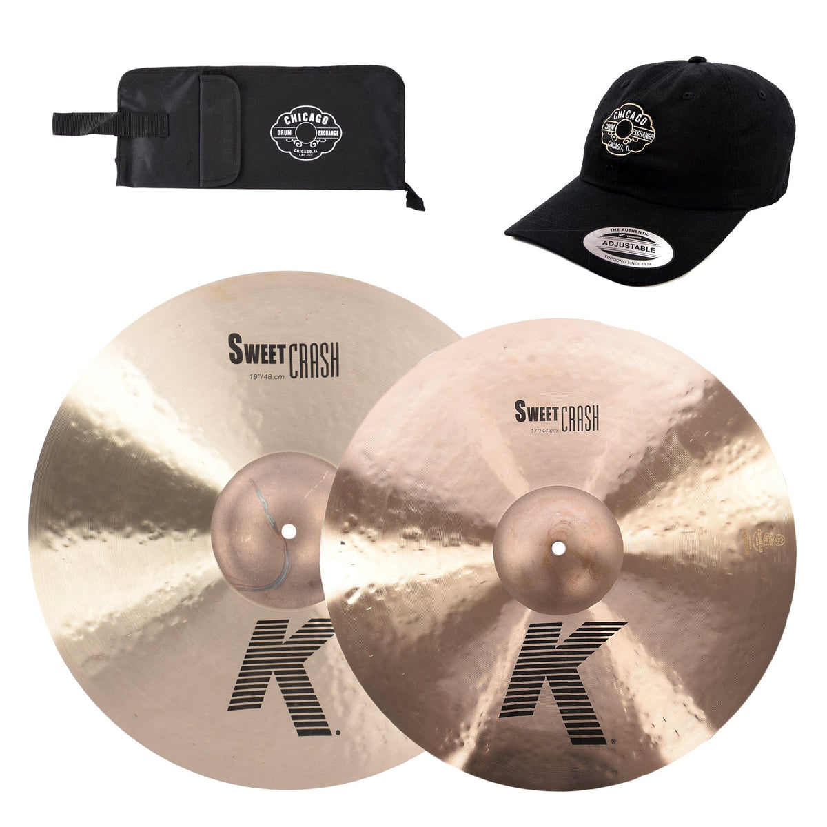 Zildjian 17/19" K Sweet Crash Cymbal Set w/CDE Logo Hat & Stick Bag - MusicMarket