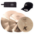 Zildjian 14/18/22" K Custom Dark Cymbal Set w/CDE Logo Hat & Stick Bag - MusicMarket